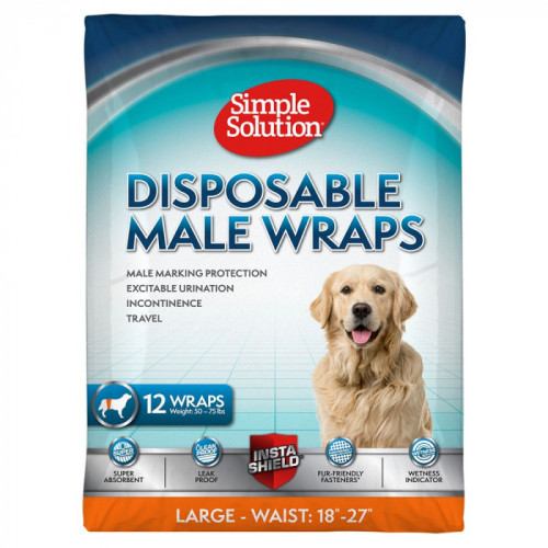 Влагопоглощающий пояс для собак больших пород Simple Solution Disposable Male Wrap Large 12 шт