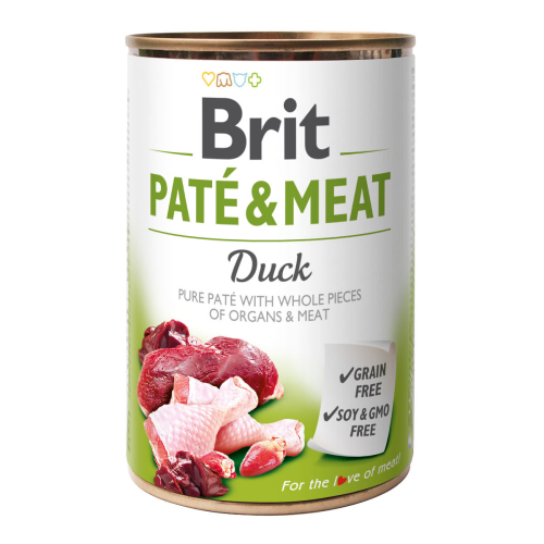 Вологий корм для собак Brit Pate & Meat зі смаком качки та курки 400 г