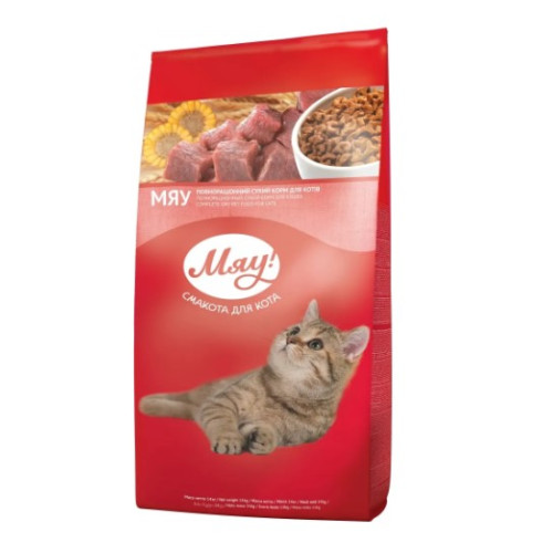 Сухий корм для дорослих котів Мяу рибний 14 кг
