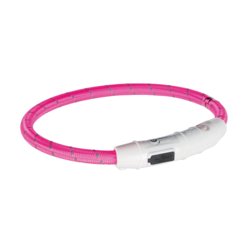 Нашийник Trixie світиться з USB L-XL 65 см 7 мм Рожевий