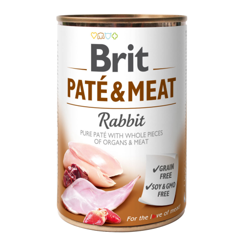 Вологий корм для собак Brit Pate & Meat зі смаком кролика та курки 400 г