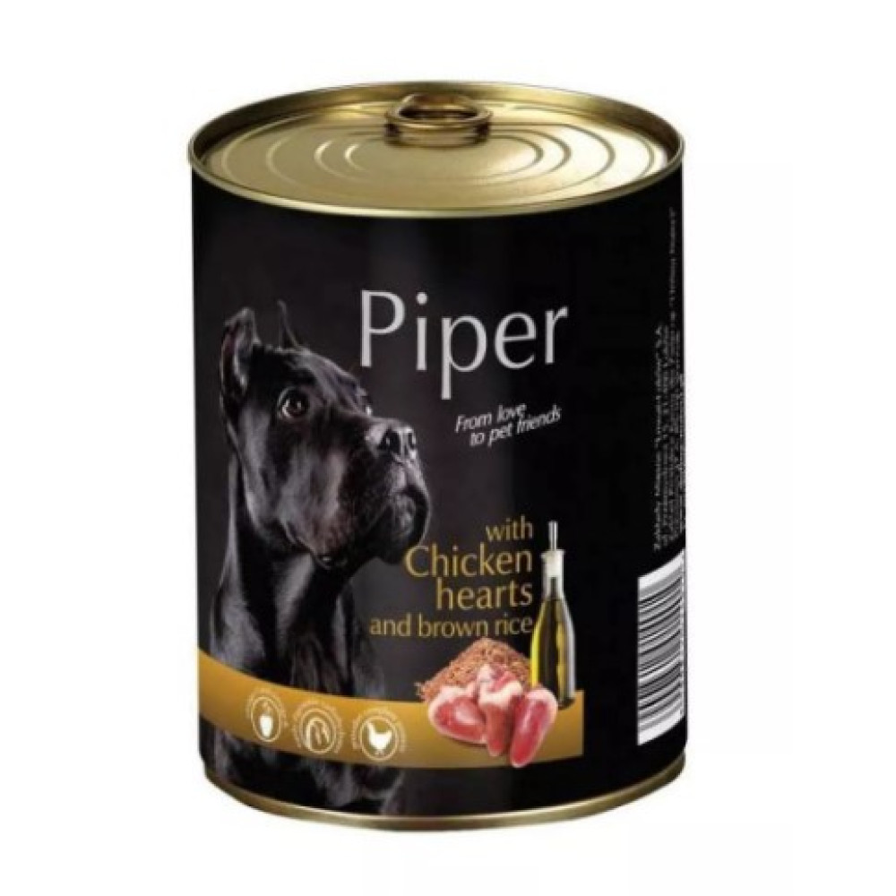 Консерва "DN Piper" для собак с куриным сердцем и коричневым рисом 400 (г)