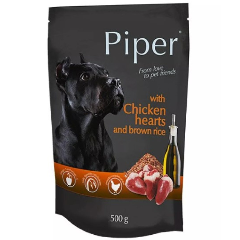 Консерва "DN Piper" для собак с куриным сердцем и коричневым рисом 400 (г)