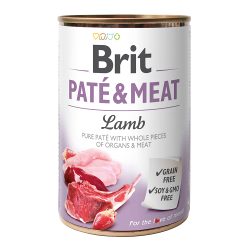 Вологий корм для собак Brit Pate & Meat зі смаком ягнятини та курки 400 г