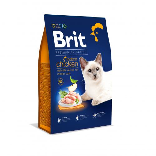Сухой корм Brit Premium by Nature Cat Indoor для взрослых кошек с курицей