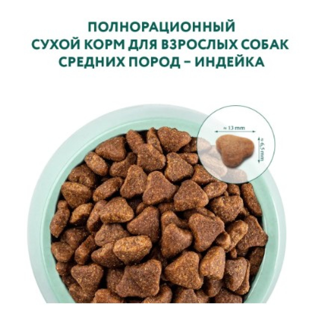 Сухой корм для взрослых собак средних пород Optimeal (индейка) 12 (кг)