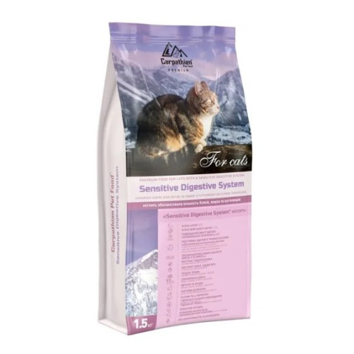 Сухий корм для кішок з чутливим травленням Carpathian Pet Food Sensitive Digestive System з куркою та морським окунем 1.5 (кг)