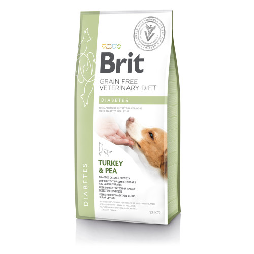 Сухой корм для собак, при сахарном диабете Brit GF Veterinary Diet Dog Diabetes с индейкой, 12 кг