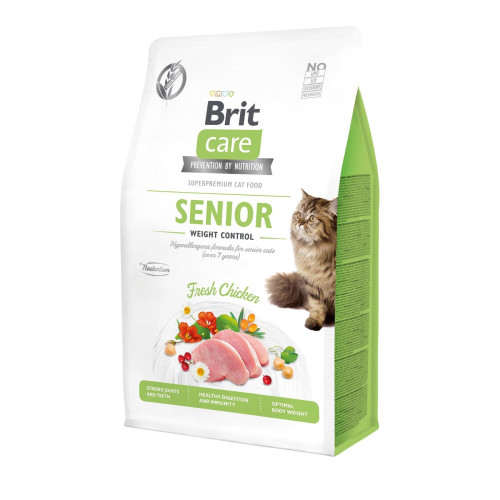 Сухой корм Brit Care Cat GF Senior Weight Control для пожилых кошек