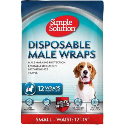 Влагопоглощающий пояс для собак миниатюрных пород Simple Solution Disposable Male Wrap Small 12 шт