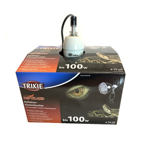 Лампа з відбивачем та затискачем/Плафон для лампи в тераріум із захистом Trixie 14*17 см