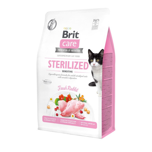 Сухий корм Brit Care Cat GF Sterilized Sensitive для стерилізованих кішок із чутливим травленням 400 (г)