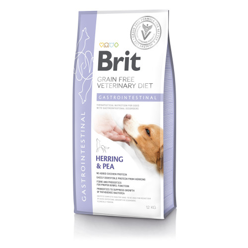 Сухой корм для собак, при заболеваниях желудочно-кишечного тракта Brit GF Veterinary Diet Gastrointestinal с селедкой, 12 кг