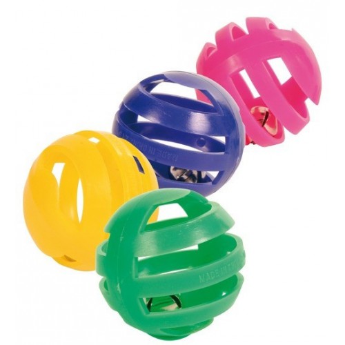 Игрушка для кошек Trixie Мяч с погремушкой, 4 см, набор 4 шт
