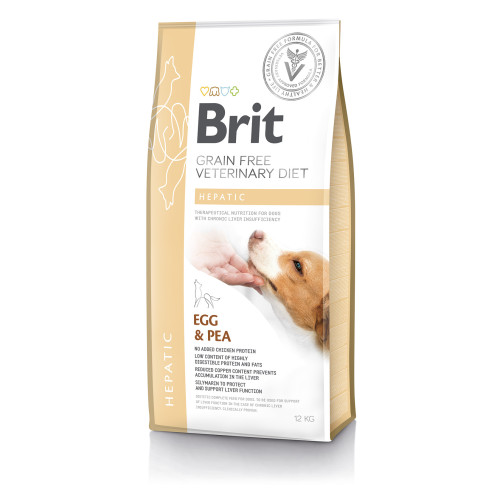 Сухой корм для собак при заболеваниях печени Brit GF Veterinary Diet Dog Hepatic с яйцом, 12 кг