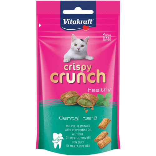 Лакомство для котов Vitakraft Crispy Crunch подушечки для зубов 60 г (мята)