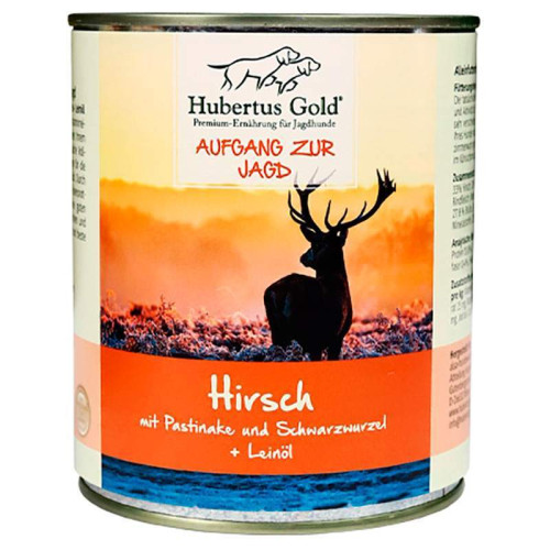 Консерва для собак Hubertus Gold (Хубертус Голд) оленина с пастернаком, черным корнем и льняным маслом 800 г.