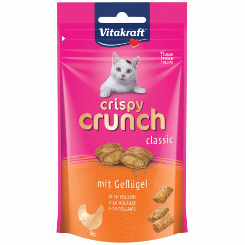 Ласощі для котів Vitakraft Crispy Crunch подушечки 60 г (м'ясо птахів)
