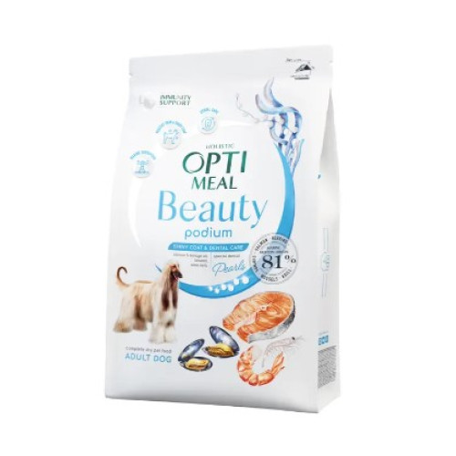 Сухой беззерновой корм для собак Optimeal Dog Beauty Podium Shiny Coat & Dental Care (морепродукты) 1.5 (кг)
