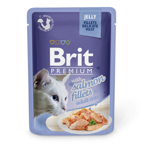Вологий корм для кішок з філе лосося Brit Premium Cat pouch 85 г