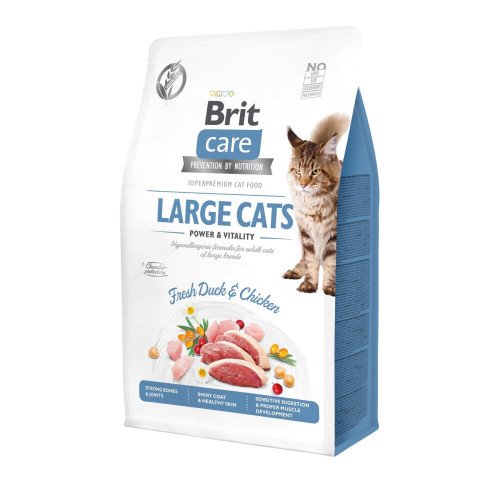 Сухой корм Brit Care Cat GF Large cats Power & Vitality для кошек крупных пород 