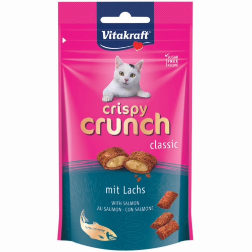 Лакомство для котов Vitakraft Crispy Crunch подушечки 60 г (лосось)
