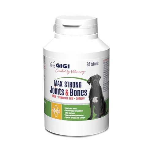 Препарат GiGi MAX STRONG Joints & Bones N90 (tab) для укрепления и восстановления суставов у собак
