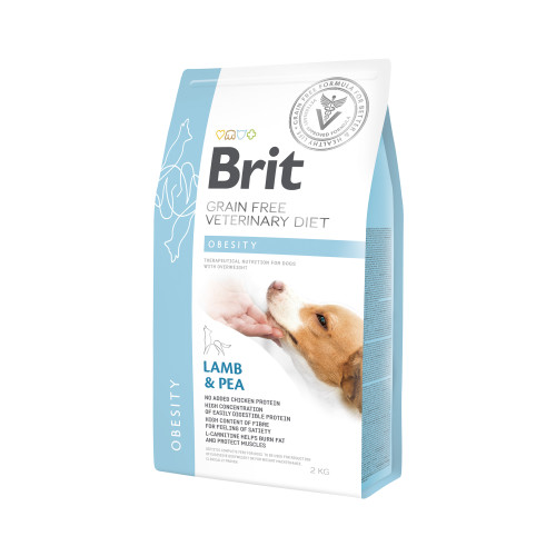 Сухой корм для собак, для снижения веса Brit GF Veterinary Diet Dog Obesity с ягненком, 2 кг