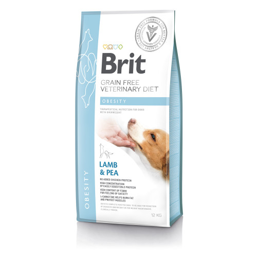 Сухой корм для собак, для снижения веса Brit GF Veterinary Diet Dog Obesity с ягненком, 12 кг