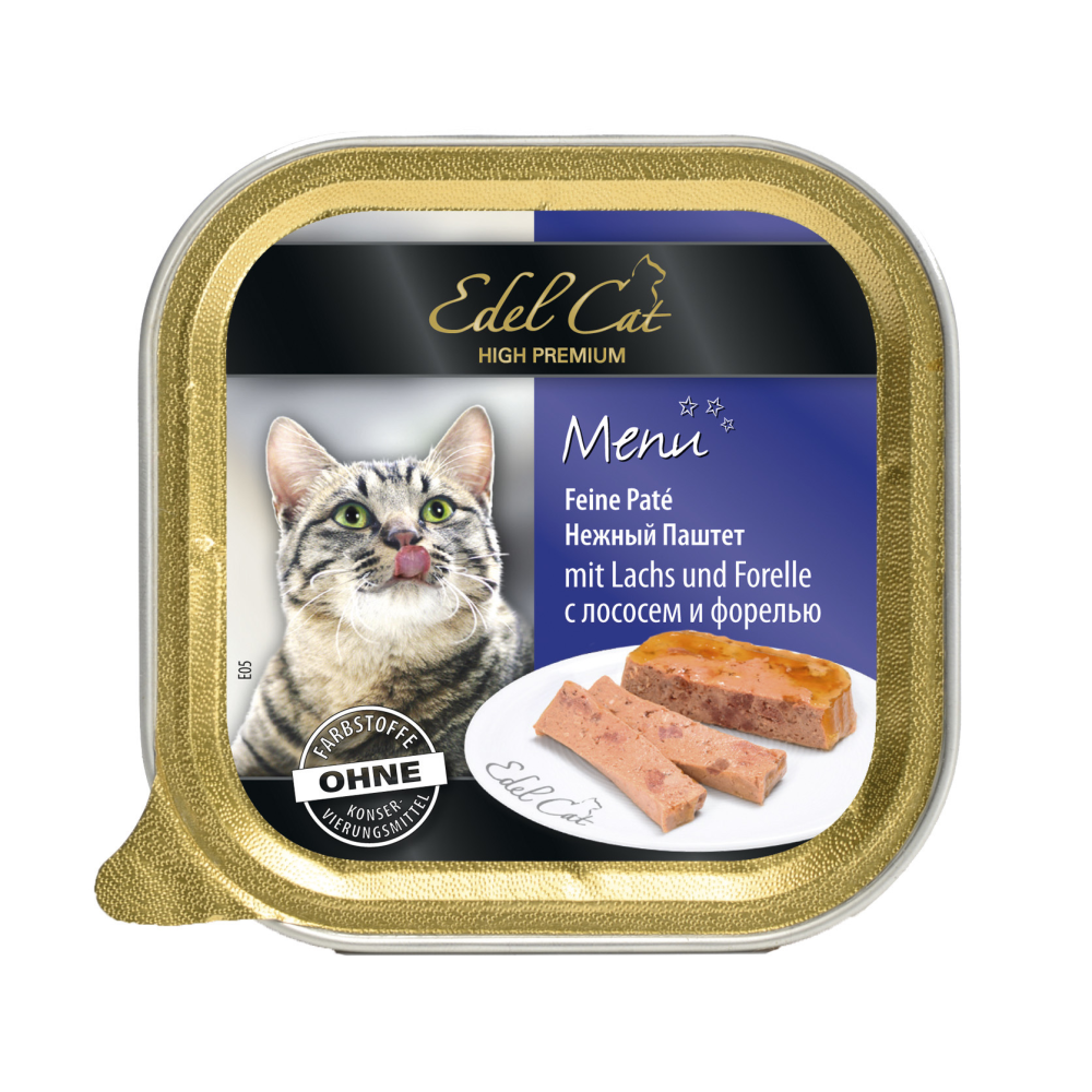 Влажный корм для кошек Edel Cat с лососем и форелью 100 г