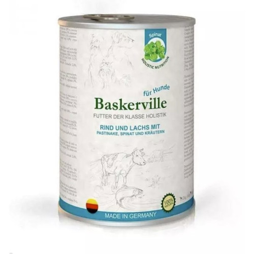 Консерва для собак Baskerville (Баскервиль) Holistic, лосось и говядина с пастернаком 400 г.