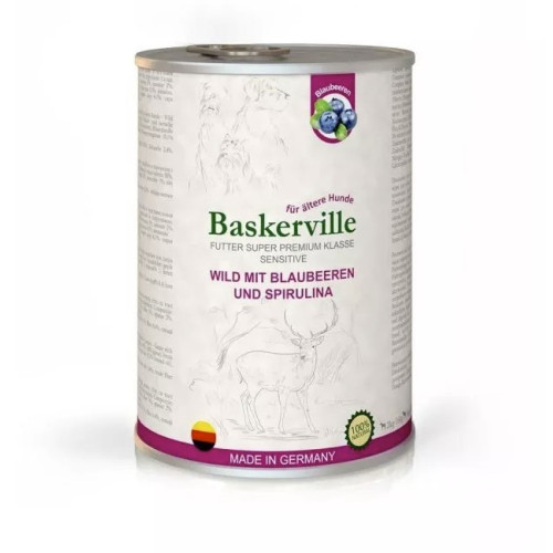 Консерва для собак Baskerville (Баскервиль) Holistic, оленина с черникой и спирулиной 800 г. 