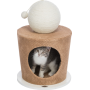 Когтеточка для кошек Trixie Пещера с шаром МДФ/джут/плюш серо-коричневый, 36*50 см