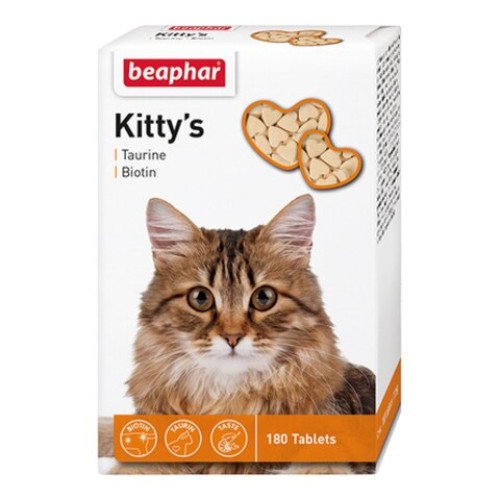 Витамины для взрослых кошек Beaphar Kitty's Taurine + Biotin 180 таблеток