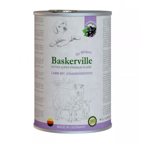 Консерва для щенков Baskerville (Баскервиль) Holistic, ягненок со смородиной 800 г. 
