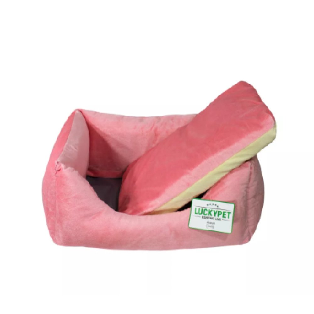 Лежак Рольф №1 "Luсky Pet", розово-кремовый, 40х50х22см