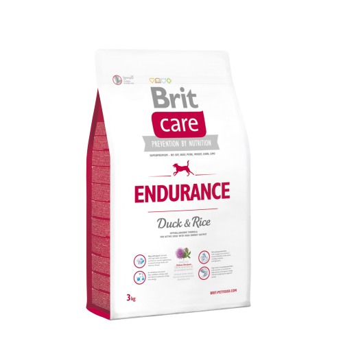 Сухой корм Brit Care Dog Endurance для взрослых собак с повышенными затратами энергии с уткой и рисом 3 кг