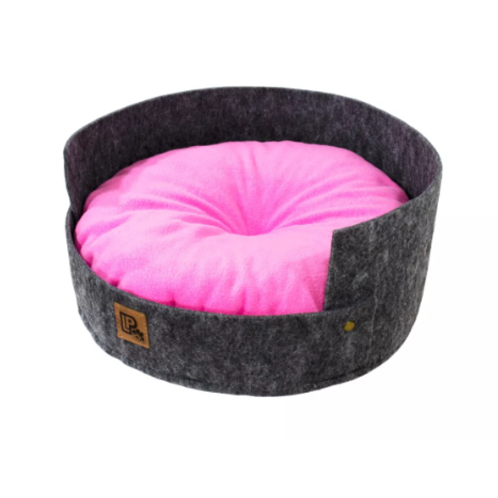 Лежак Релакс №2 "Lucky Pet", серо-розовый, 40х40х17см