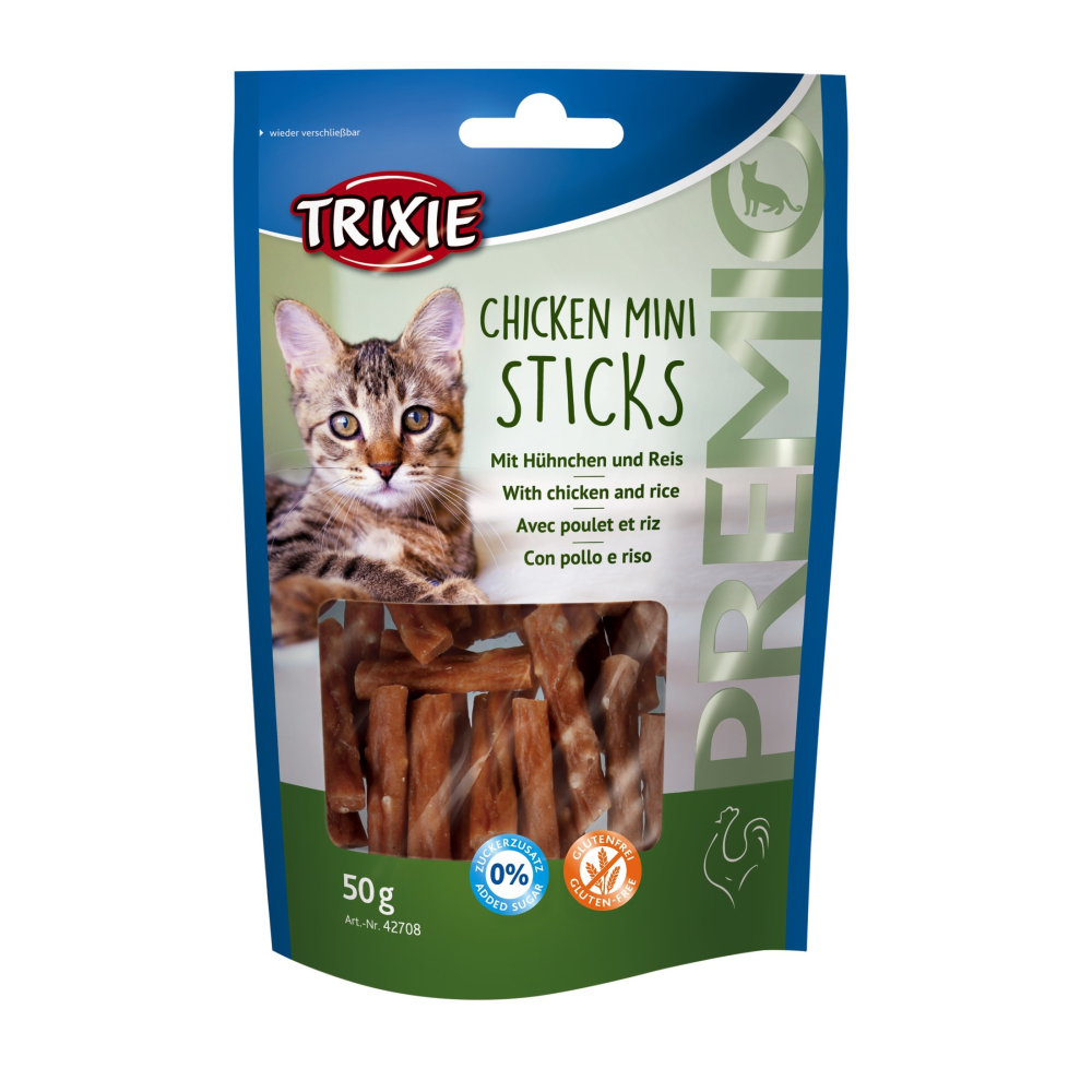 Лакомство для кошек Trixie Premio Mini Sticks курица/рис 50 г