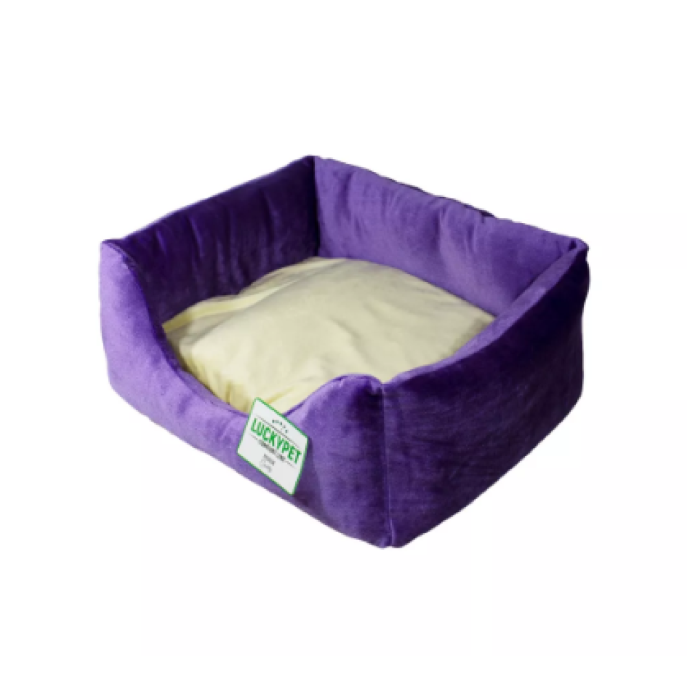 Лежак Рольф №1 "Luсky Pet", фиолетово-кремовый, 40х50х22см