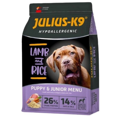 Сухой корм для щенков JULIUS К-9 HighPremium PUPPY&JUNIOR (ягненок и рис)  3 (кг)