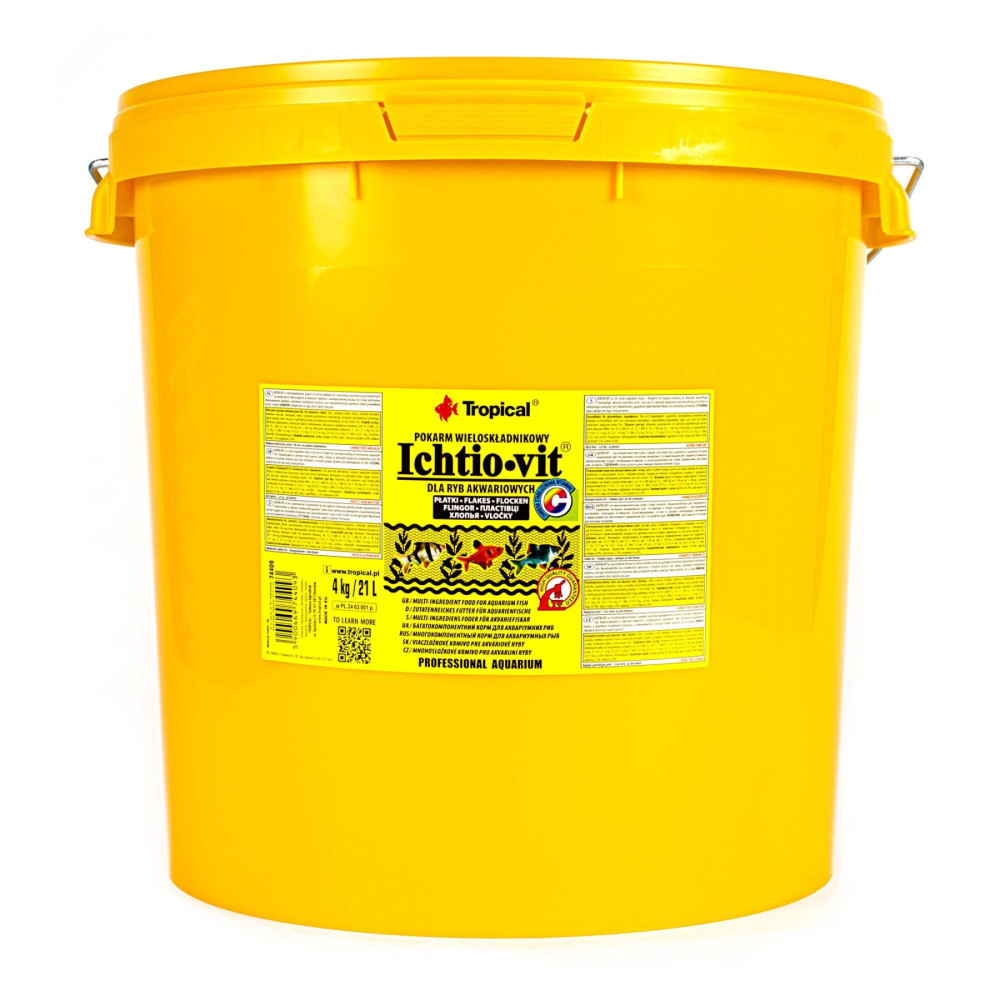 Корм для всіх акваріумних риб Tropical Ichtio-vit у пластівцях 21 л (4 кг)