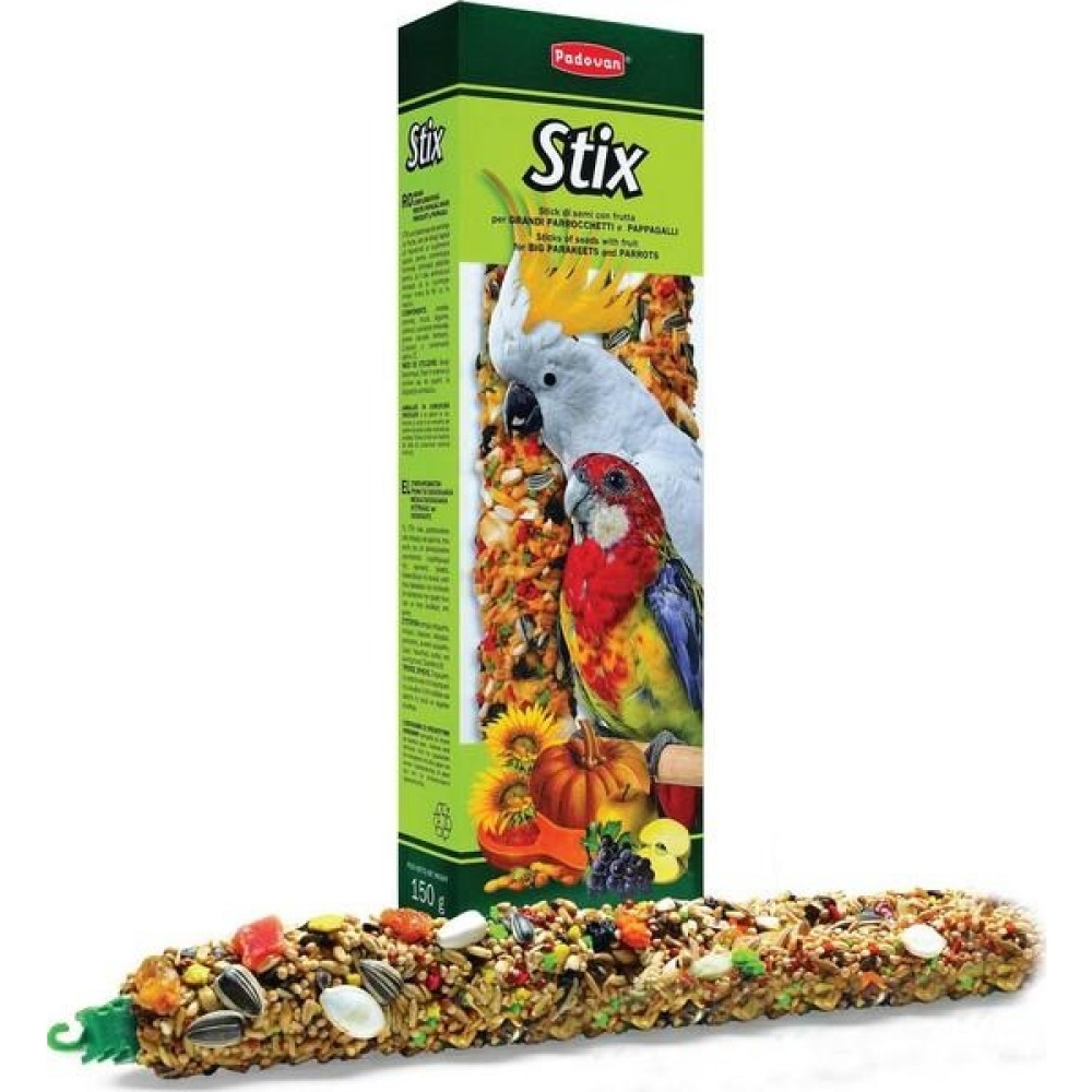 Корм лакомства для средних и больших попугаев Padovan Stix grandi parrocchetti/pappagalli 150 г