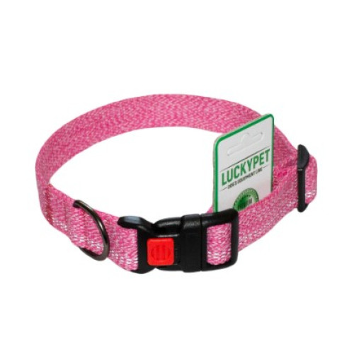 Нашийник MILANGE "Lucky Pet" одинарний з фастексом, світловідбивний, 20мм (30-40см) для собак, рожевий