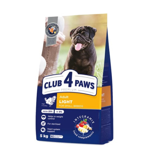 Сухий корм для стерилізованих собак малих порід Club 4 Paws Premium 5 кг (індичка)