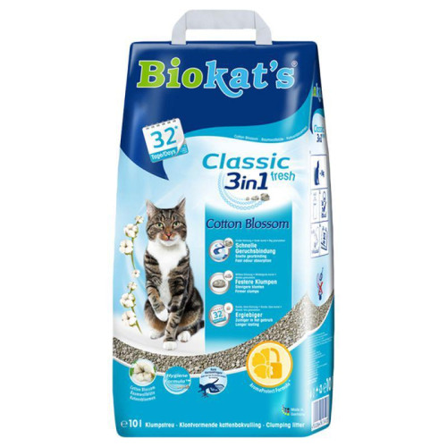 Котячий наповнювач для туалетів Biokats FIOR di COTTON (FRESH Cotton) 3in1 10л
