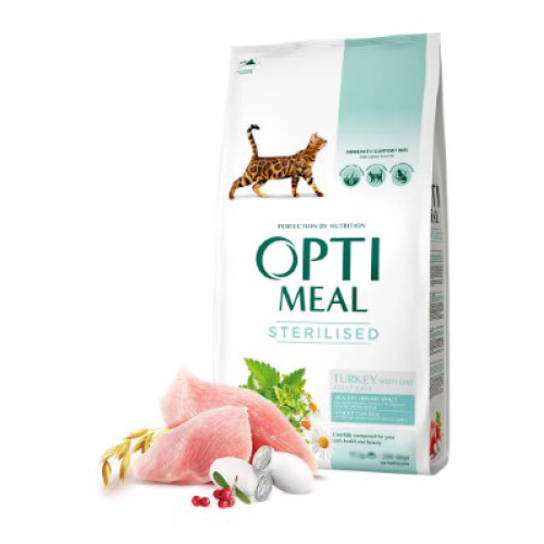 Сухий корм для стерилізованих котів Optimeal (індичка та овес) 200 (г)