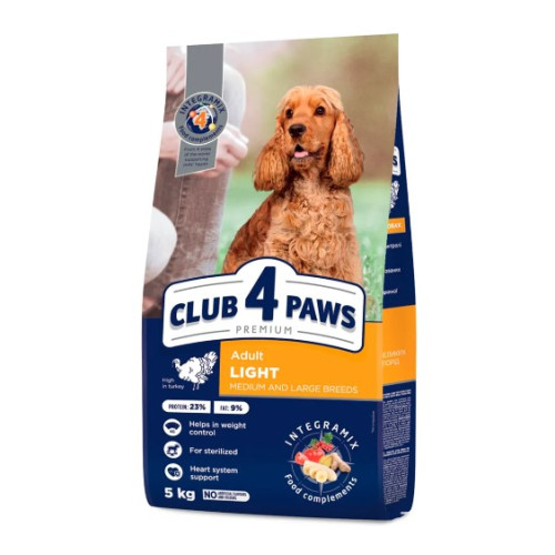 Сухий корм для стерилізованих собак середніх та великих порід Club 4 Paws Premium 5 кг (індичка)