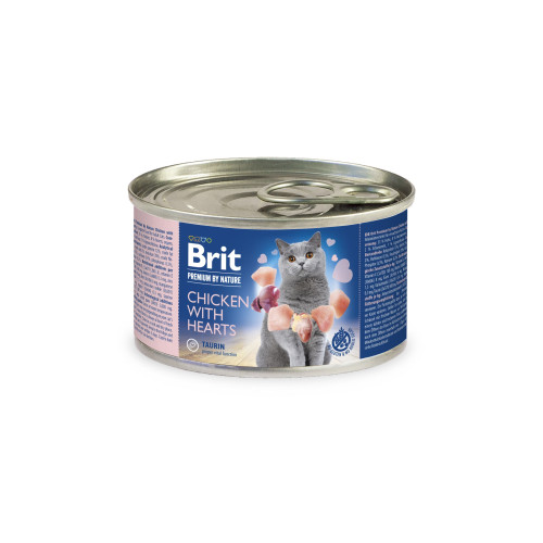 Вологий корм для кішок Brit Premium з куркою та серцем 200 г