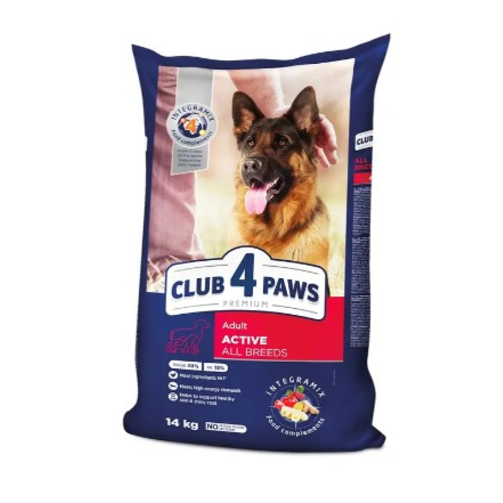 Сухой корм для активных собак всех пород Club 4 Paws Premium 14 кг (курица)